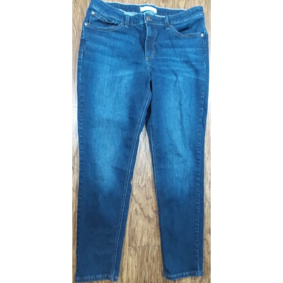 LC Lauren Conrad Women's Dark Wash Blue Skinny Stretch Denim Jeans Size 14 - Picture 1 of 10